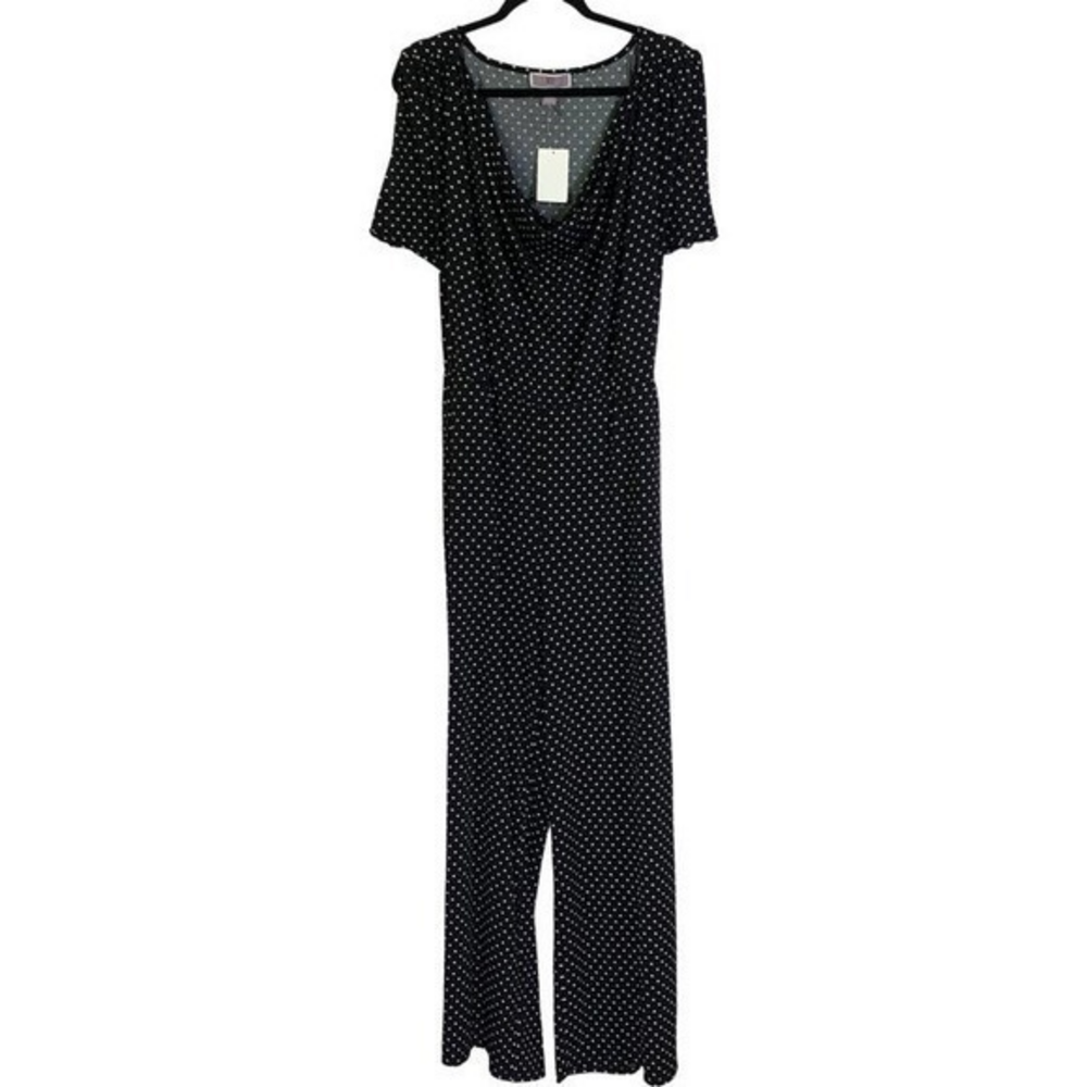 BY DESIGN‎ Black & White Polka-Dot Jumpsuit - NWT